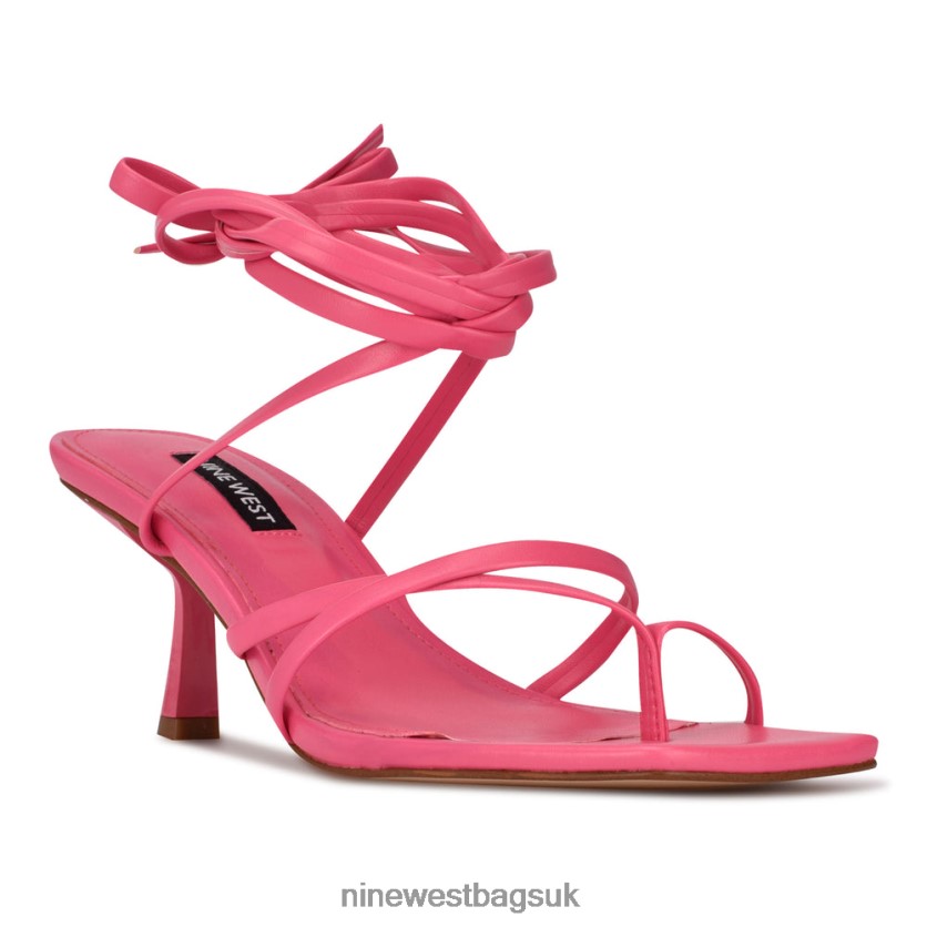 Nine West Pina Ankle Wrap Heeled Sandals RFX40B1978 - Nine West Sandals UK Wow Pink