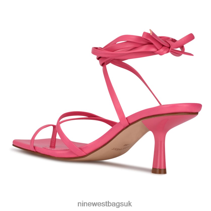 Nine West Pina Ankle Wrap Heeled Sandals RFX40B1978 - Nine West Sandals UK Wow Pink