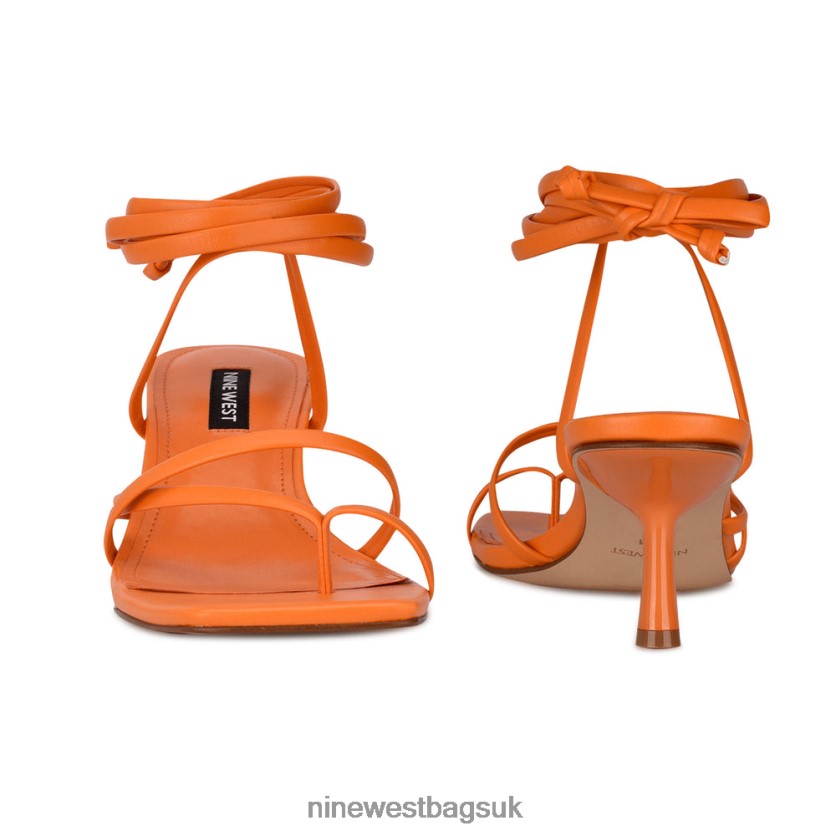 Nine West Pina Ankle Wrap Heeled Sandals RFX40B1980 - Nine West Bags UK Vivid Orange