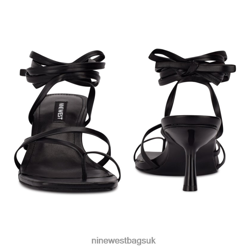 Nine West Pina Ankle Wrap Heeled Sandals RFX40B1981 - Nine West UK Black