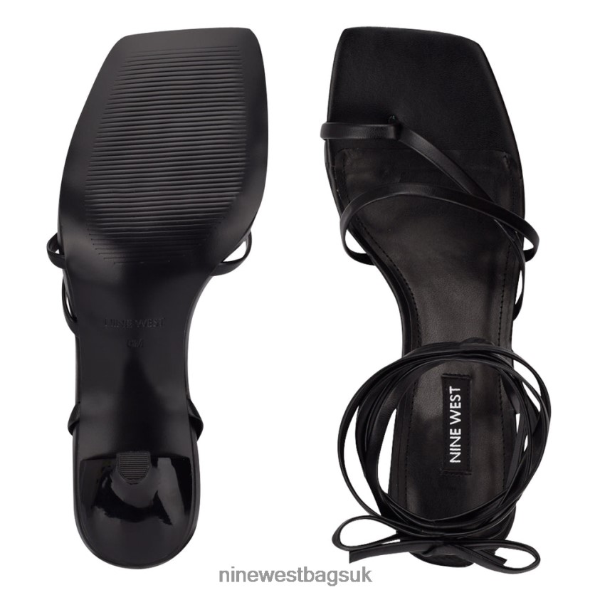 Nine West Pina Ankle Wrap Heeled Sandals RFX40B1981 - Nine West UK Black
