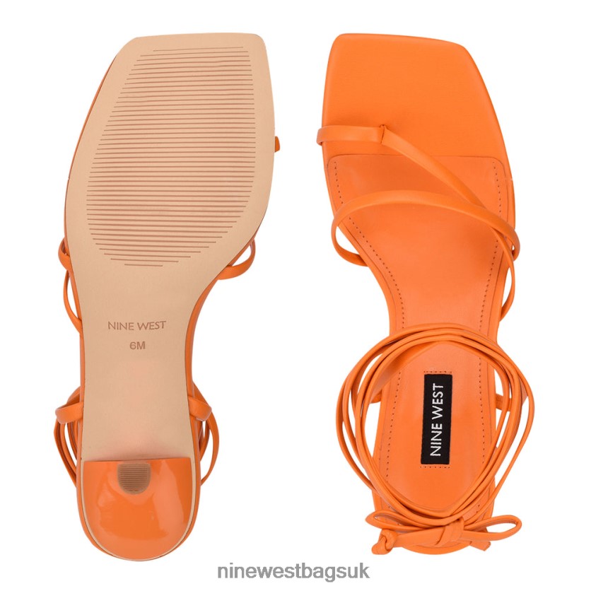 Nine West Pina Ankle Wrap Heeled Sandals RFX40B569 - Nine West UK Vivid Orange