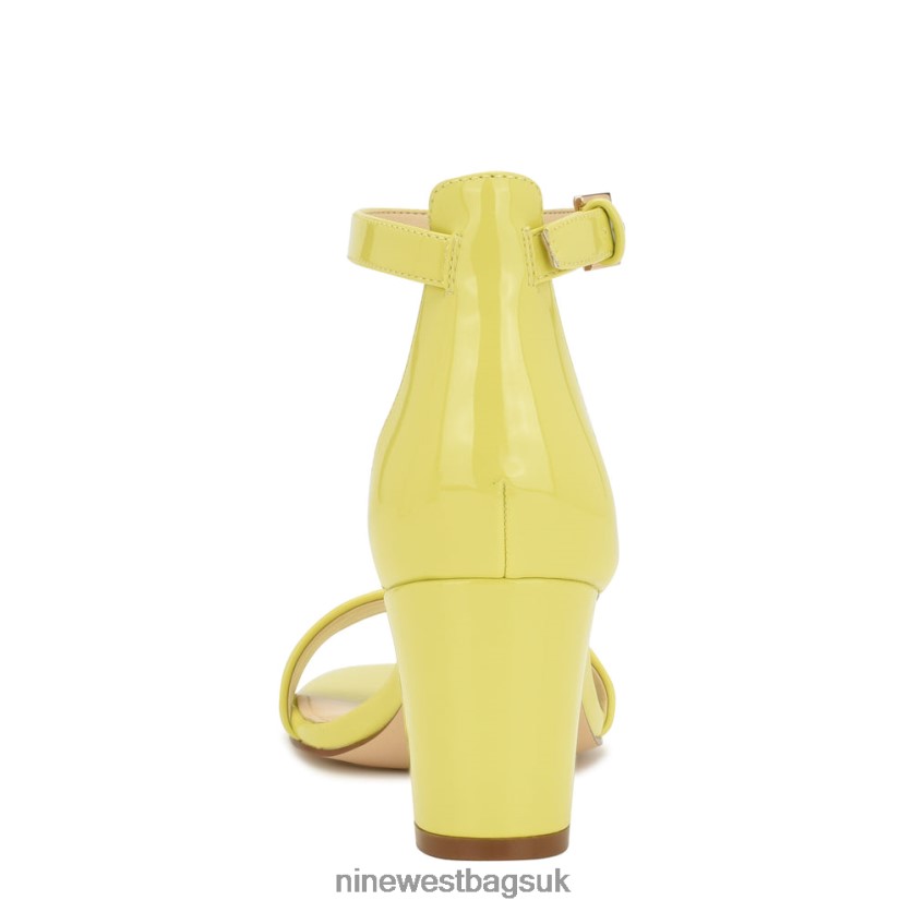 Nine West Pruce Ankle Strap Block Heel Sandals RFX40B181 - Nine West UK Lime Patent