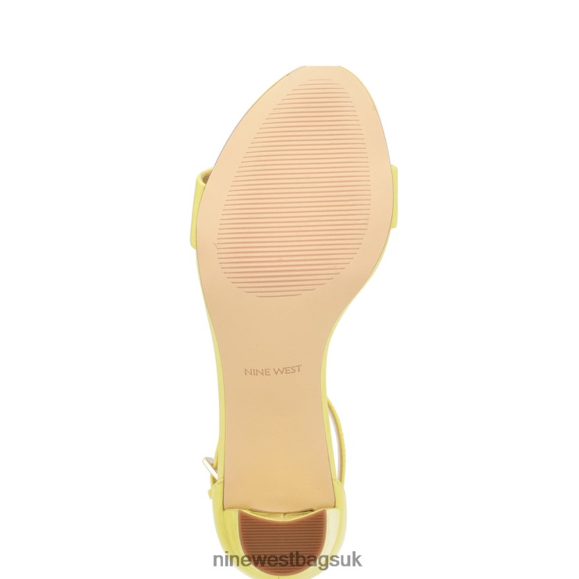 Nine West Pruce Ankle Strap Block Heel Sandals RFX40B181 - Nine West UK Lime Patent