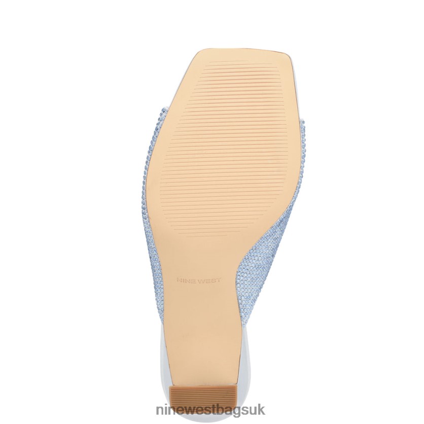 Nine West Pyper Heeled Slide Sandals RFX40B234 - Nine West Sandals UK Powder Blue