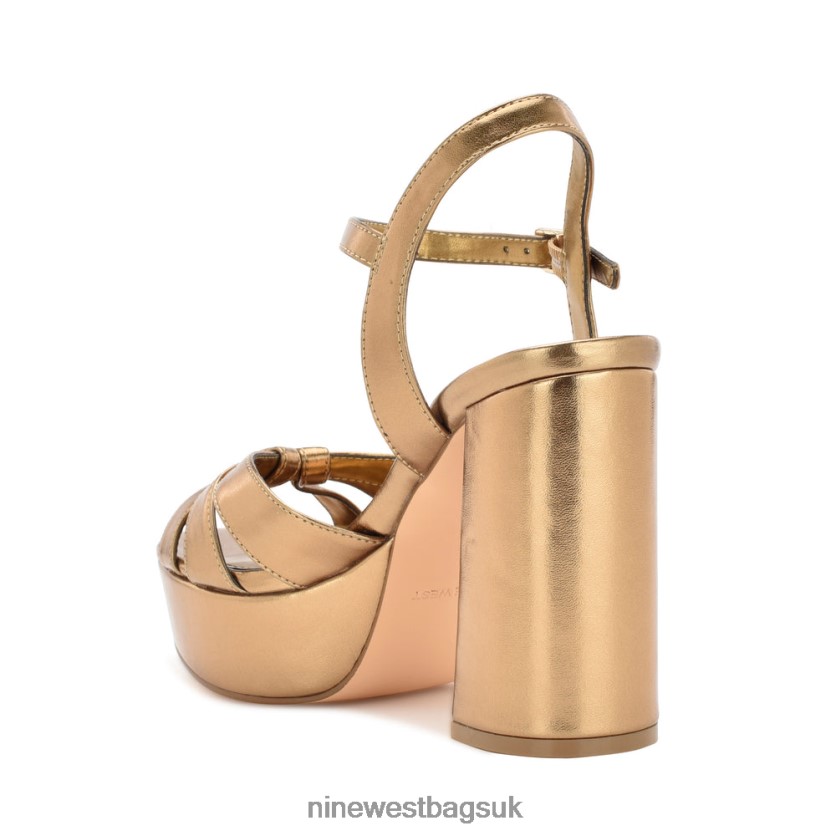 Nine West Rast Platform Sandals RFX40B446 - Nine West Sandals UK Gold