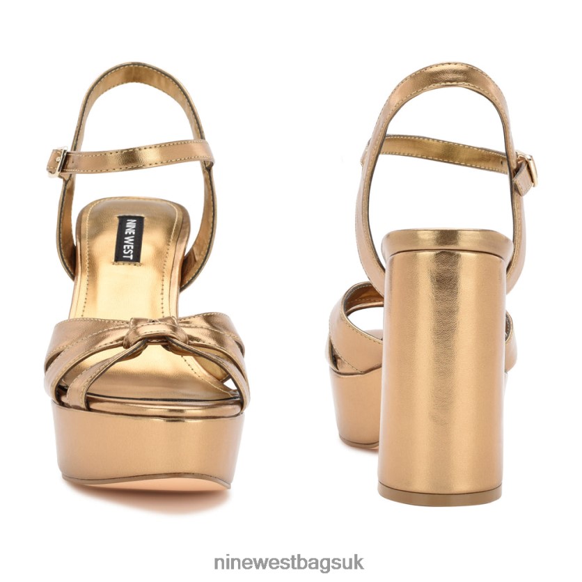 Nine West Rast Platform Sandals RFX40B446 - Nine West Sandals UK Gold