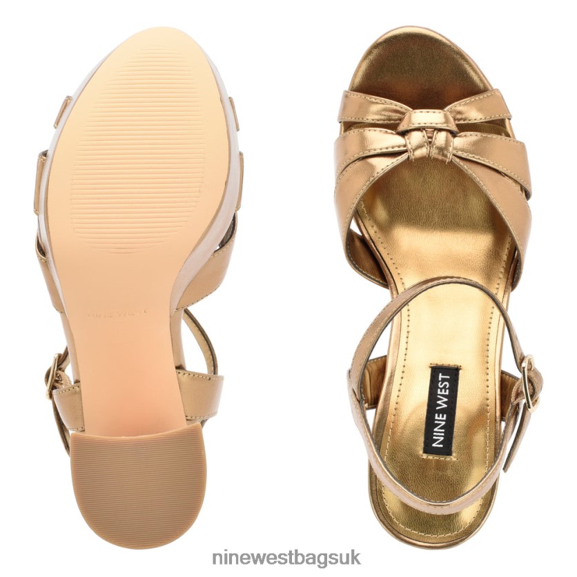 Nine West Rast Platform Sandals RFX40B446 - Nine West Sandals UK Gold