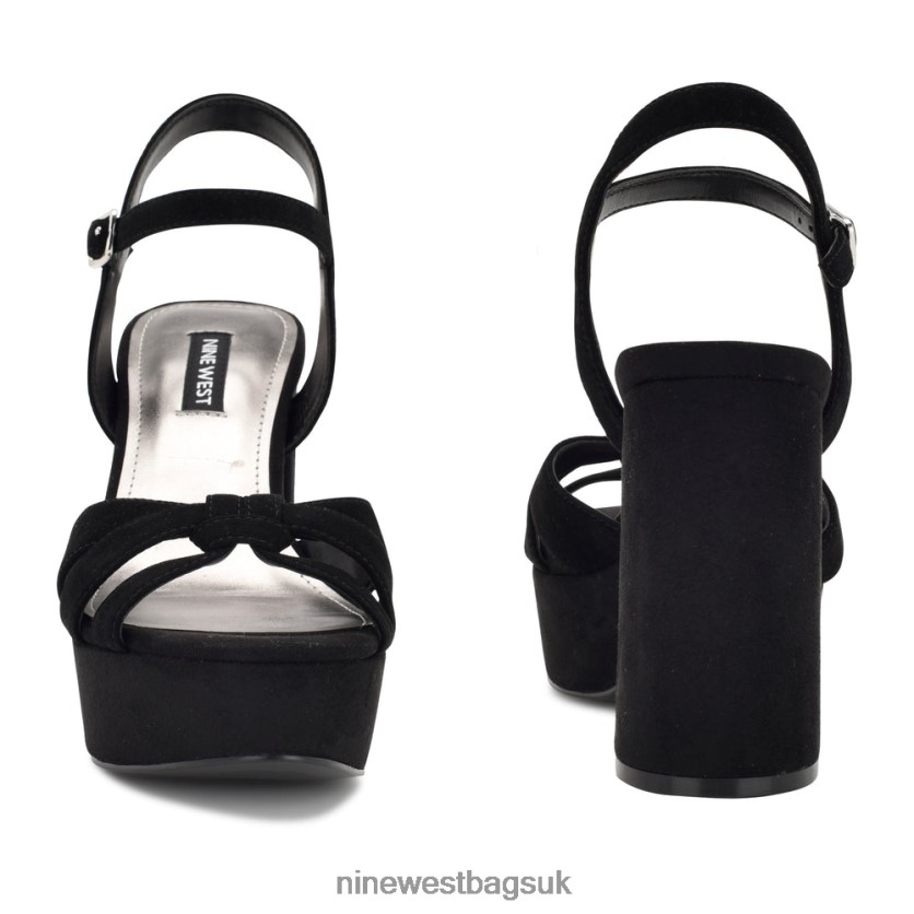 Nine West Rast Platform Sandals RFX40B465 - Nine West UK Black Suede