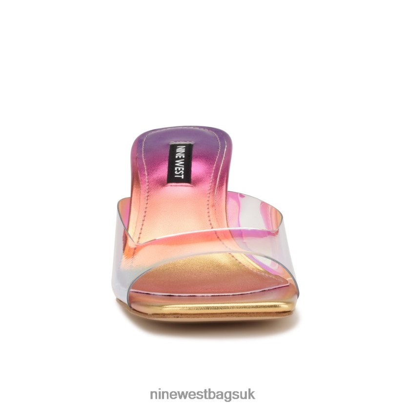 Nine West Raylen Heeled Slide Sandals RFX40B170 - Nine West Sandals UK Sunset Multi Metallic
