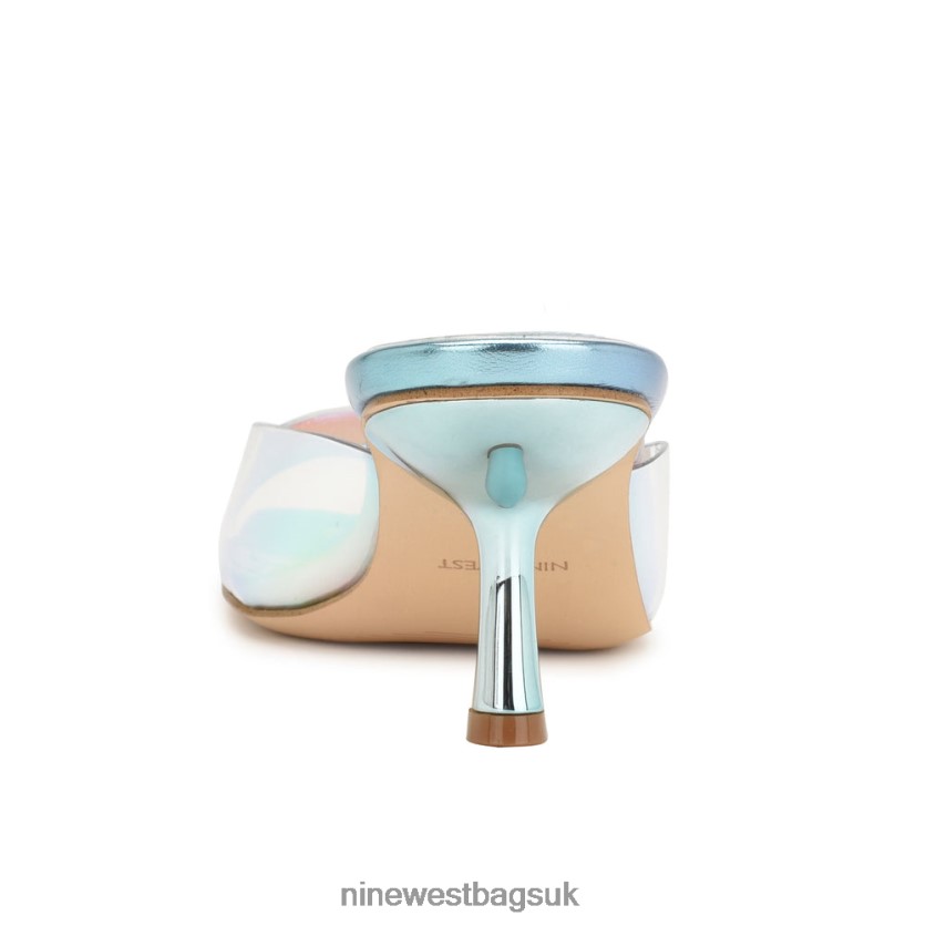 Nine West Raylen Heeled Slide Sandals RFX40B171 - Nine West UK Sale Blue Multi Metallic