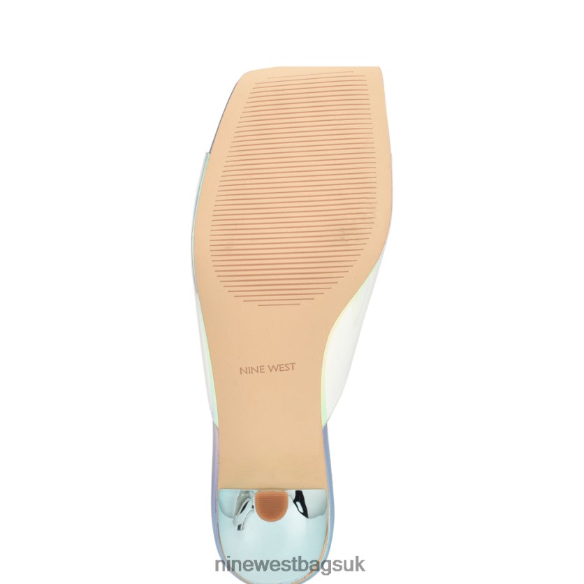 Nine West Raylen Heeled Slide Sandals RFX40B171 - Nine West UK Sale Blue Multi Metallic