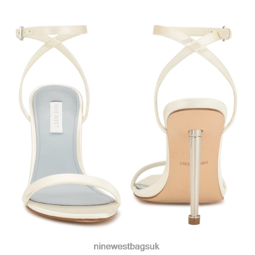 Nine West Reina Ankle Strap Sandals RFX40B1758 - Nine West Sandals UK Ivory Satin