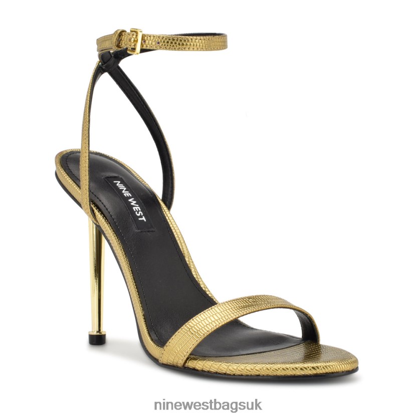 Nine West Reina Ankle Strap Sandals RFX40B231 - Nine West UK Sale Bronze Metallic Lizard Print