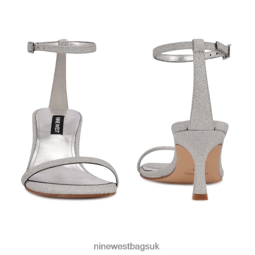 Nine West Ripe Heeled Sandals RFX40B2005 - Nine West UK Silver Glitter