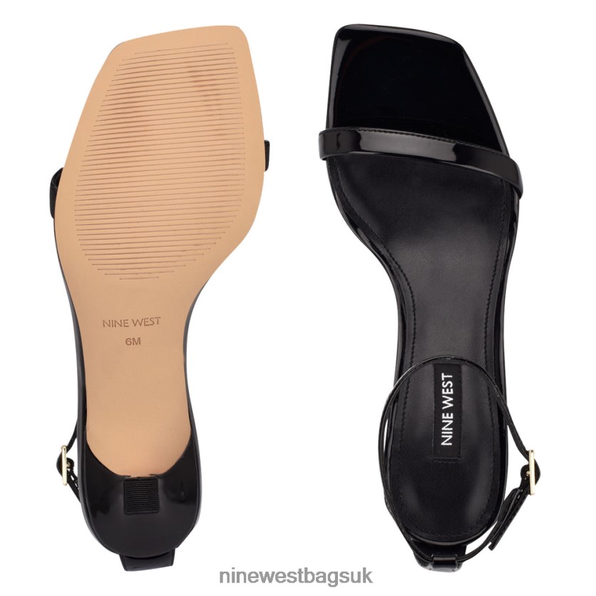 Nine West Ripe Heeled Sandals RFX40B2007 - Nine West UK Sale Black Patent