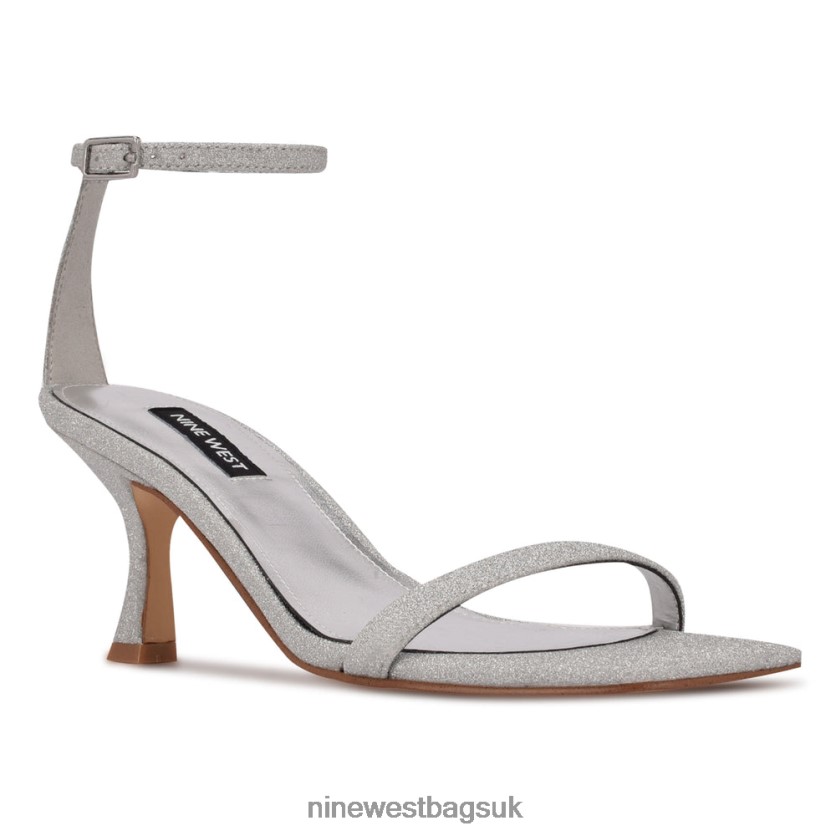Nine West Ripe Heeled Sandals RFX40B593 - Nine West UK Silver Glitter