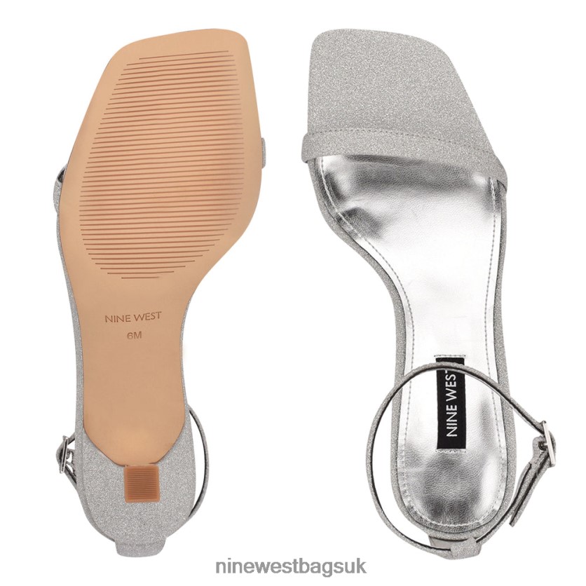 Nine West Ripe Heeled Sandals RFX40B593 - Nine West UK Silver Glitter