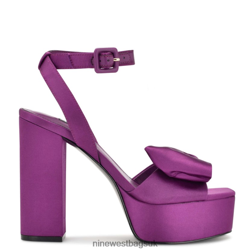 Nine West Rippa Platform Sandals RFX40B1770 - Nine West Sandals UK Purple Satin