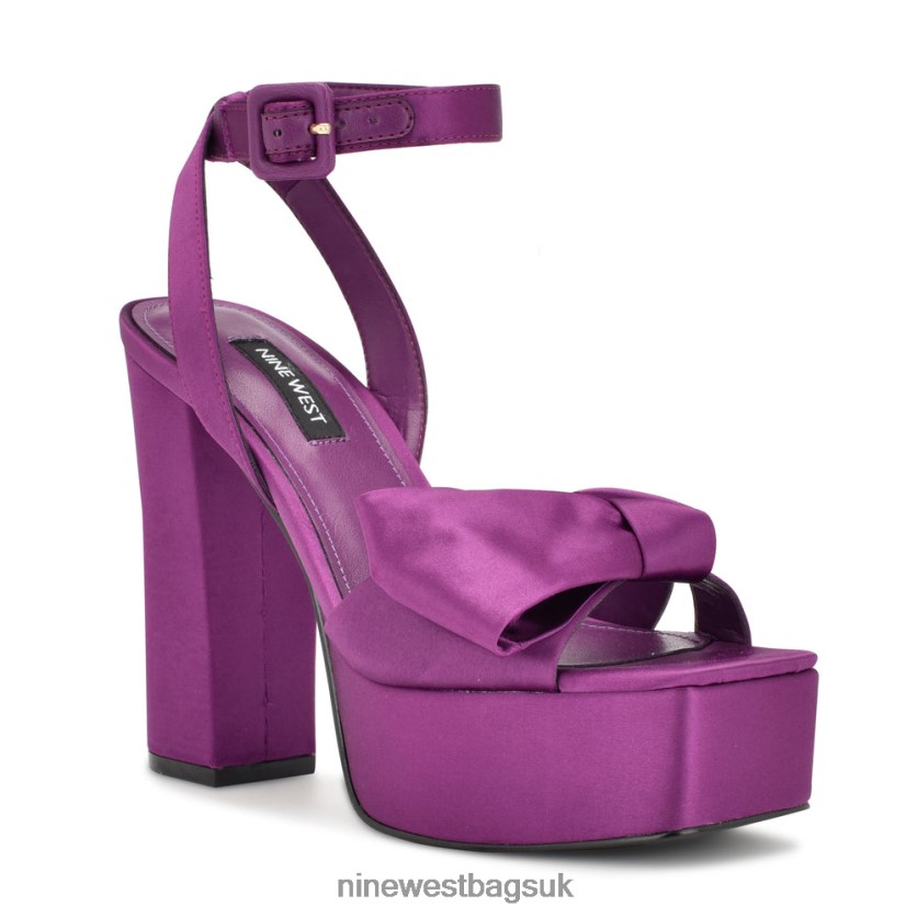 Nine West Rippa Platform Sandals RFX40B1770 - Nine West Sandals UK Purple Satin