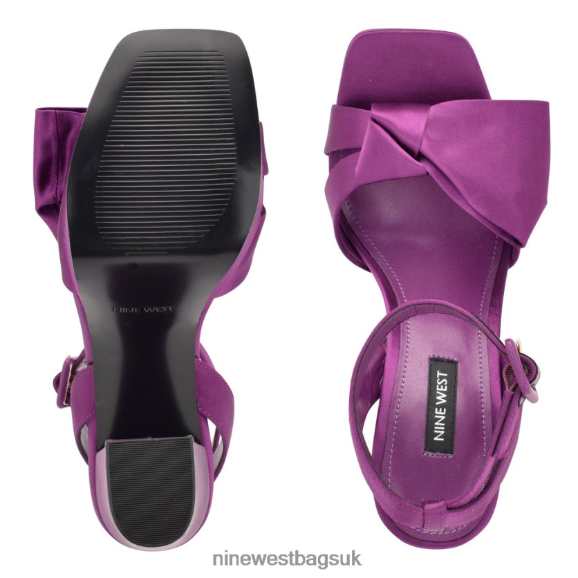 Nine West Rippa Platform Sandals RFX40B1770 - Nine West Sandals UK Purple Satin