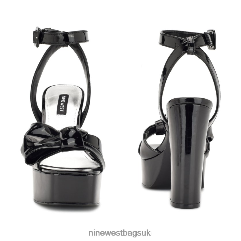 Nine West Rippa Platform Sandals RFX40B1772 - Nine West Bags UK Black Patent