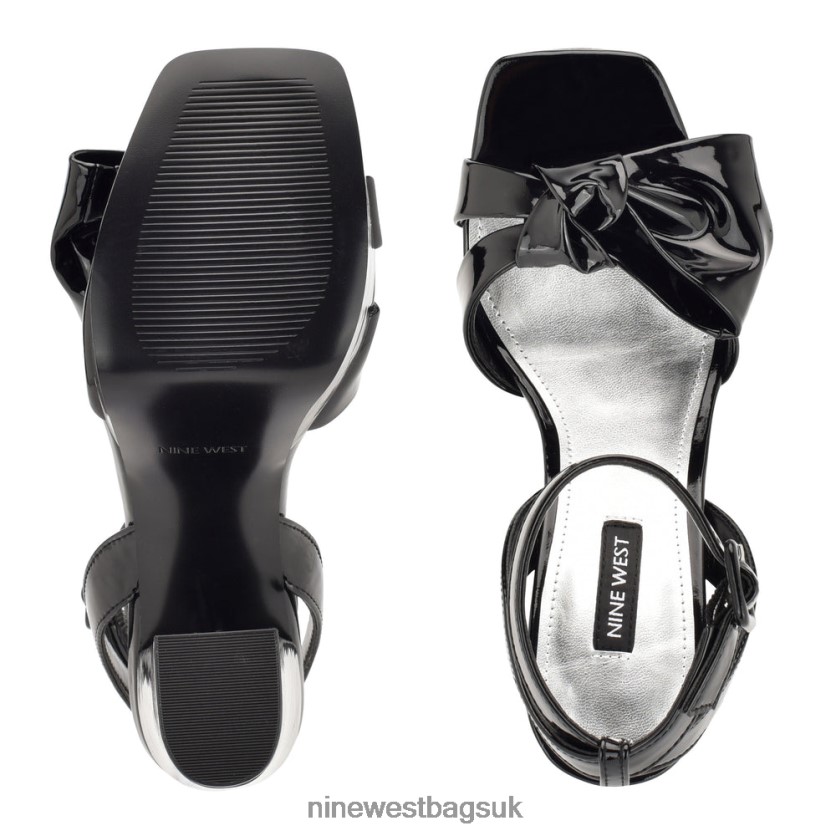Nine West Rippa Platform Sandals RFX40B351 - Nine West UK Sale Black Patent