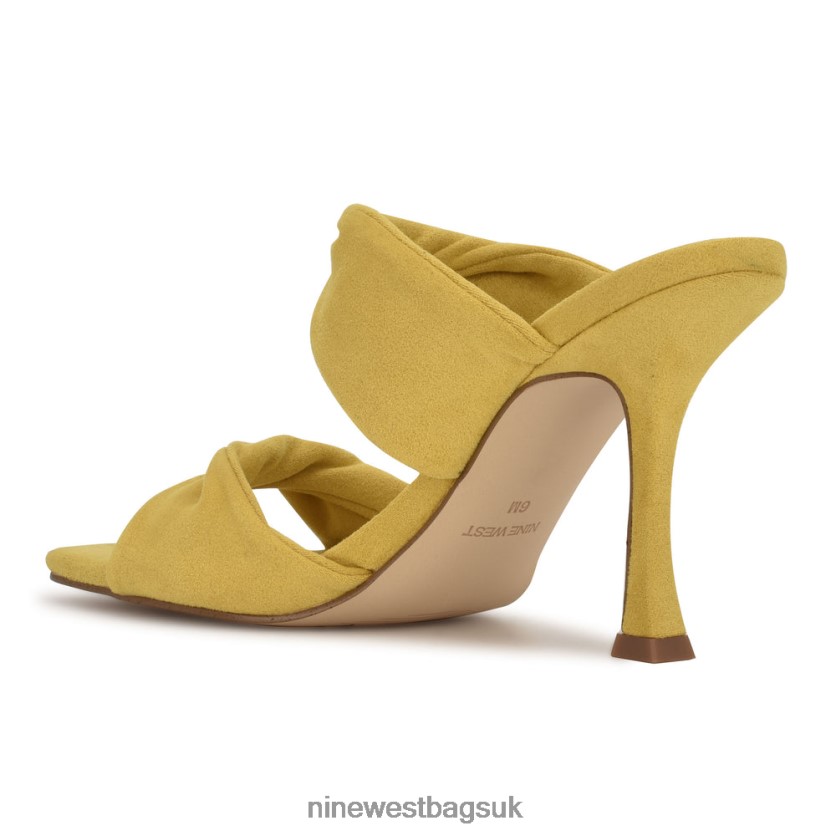 Nine West Seeya Heeled Slide Sandals RFX40B629 - Nine West UK Yellow