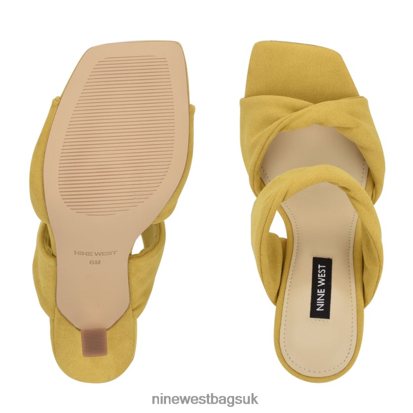 Nine West Seeya Heeled Slide Sandals RFX40B629 - Nine West UK Yellow