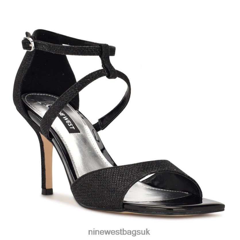 Nine West Sighs Heeled Sandals RFX40B444 - Nine West Bags UK Black Shimmer