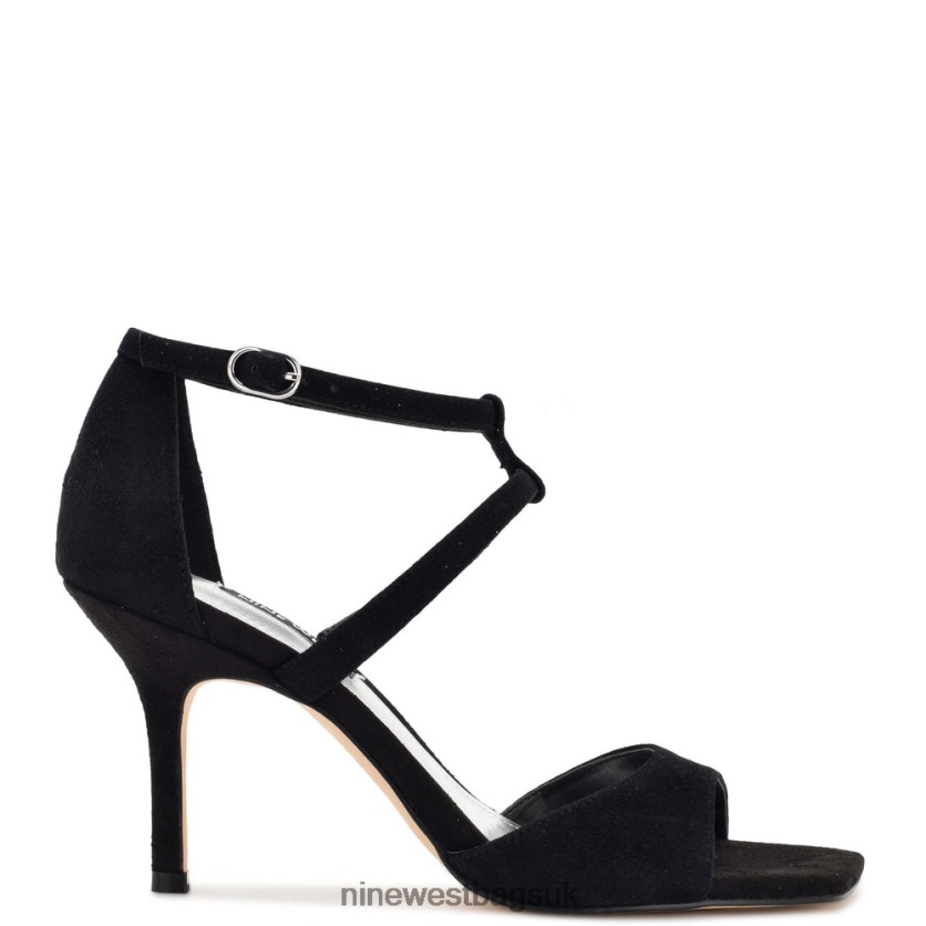 Nine West Sighs Heeled Sandals RFX40B462 - Nine West Sandals UK Black Suede