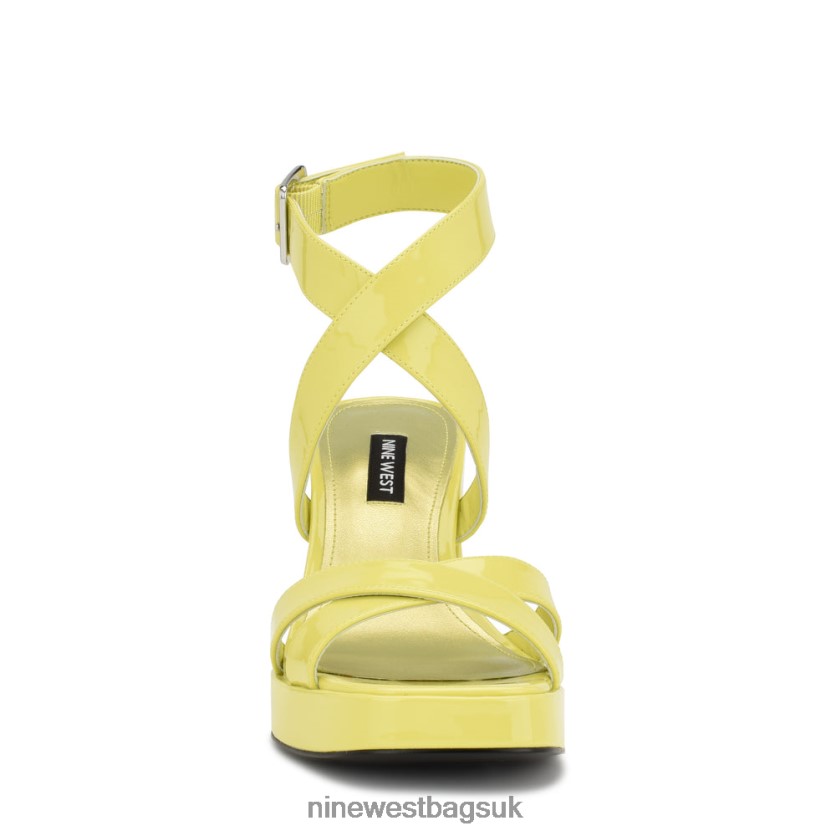 Nine West Tackle Ankle Strap Platform Sandals RFX40B1712 - Nine West Bags UK Yellow Patent