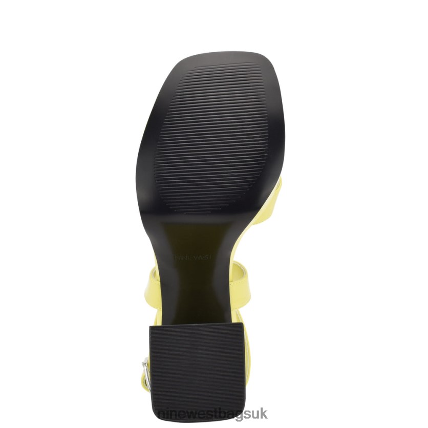 Nine West Tackle Ankle Strap Platform Sandals RFX40B1712 - Nine West Bags UK Yellow Patent