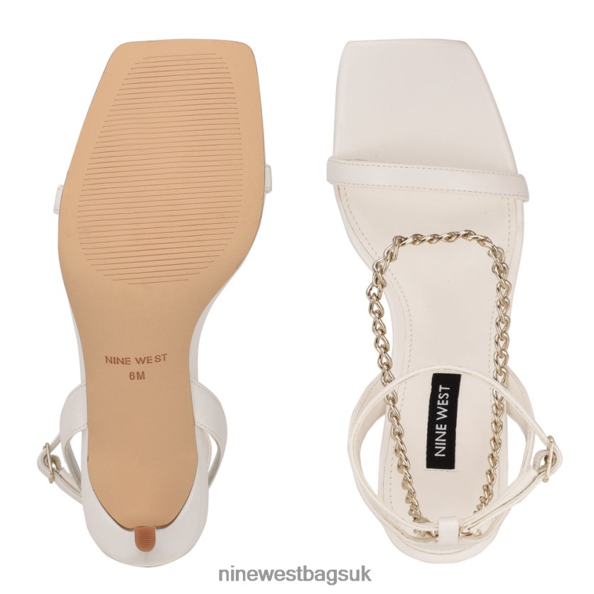 Nine West Tallo Ankle Strap Sandals RFX40B562 - Nine West Sandals UK White