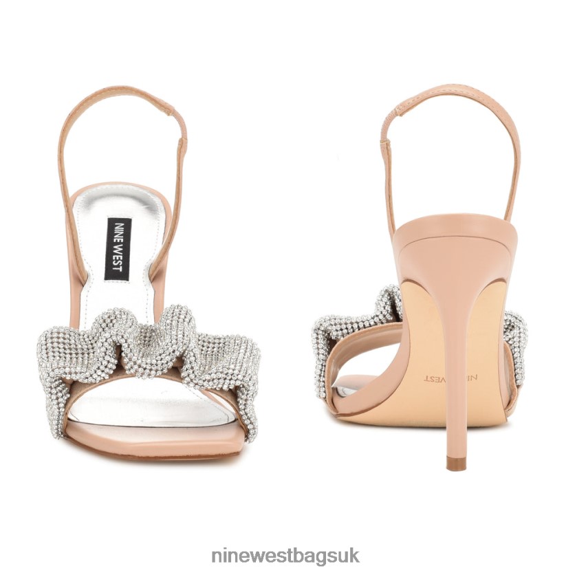 Nine West Taray Heeled Sandals RFX40B1857 - Nine West UK Barely Nude Crystal