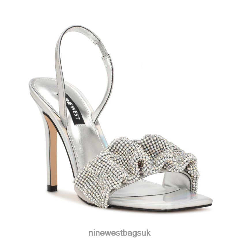Nine West Taray Heeled Sandals RFX40B420 - Nine West Bags UK Silver Iridescent