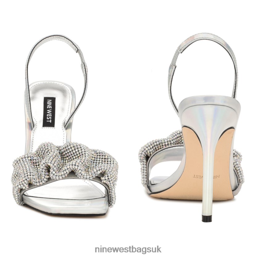 Nine West Taray Heeled Sandals RFX40B420 - Nine West Bags UK Silver Iridescent