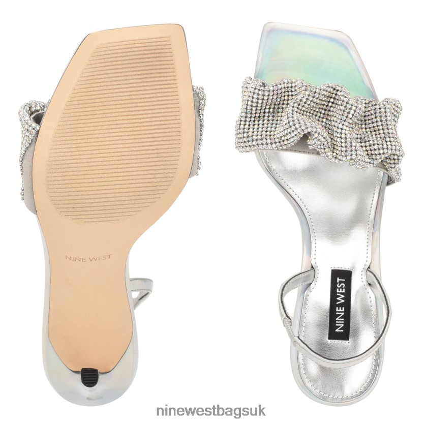 Nine West Taray Heeled Sandals RFX40B420 - Nine West Bags UK Silver Iridescent