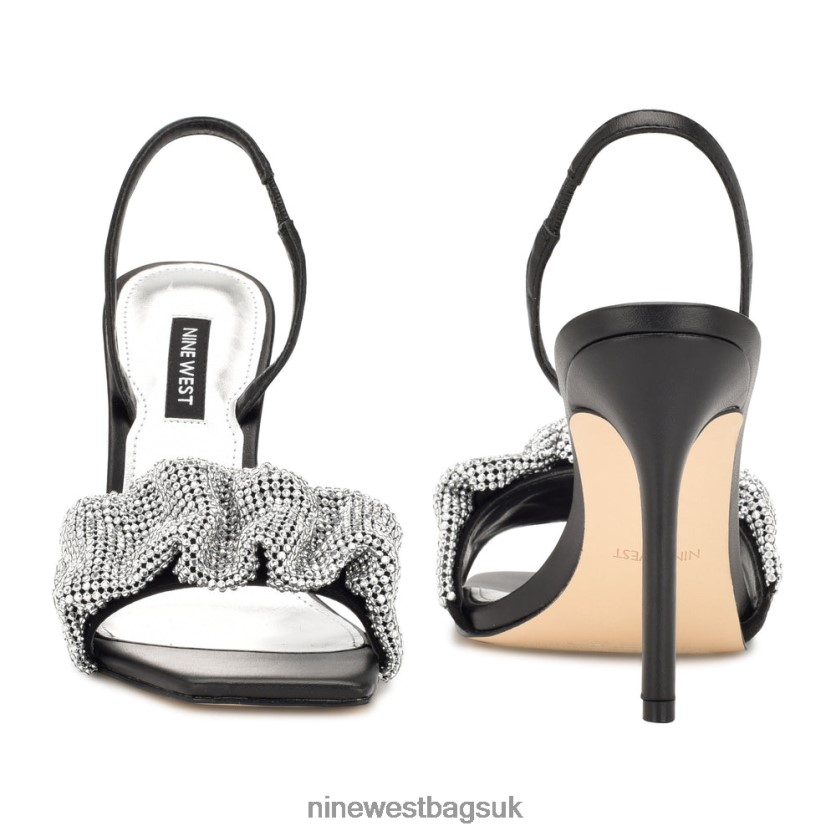 Nine West Taray Heeled Sandals RFX40B450 - Nine West Sandals UK Black Crystal