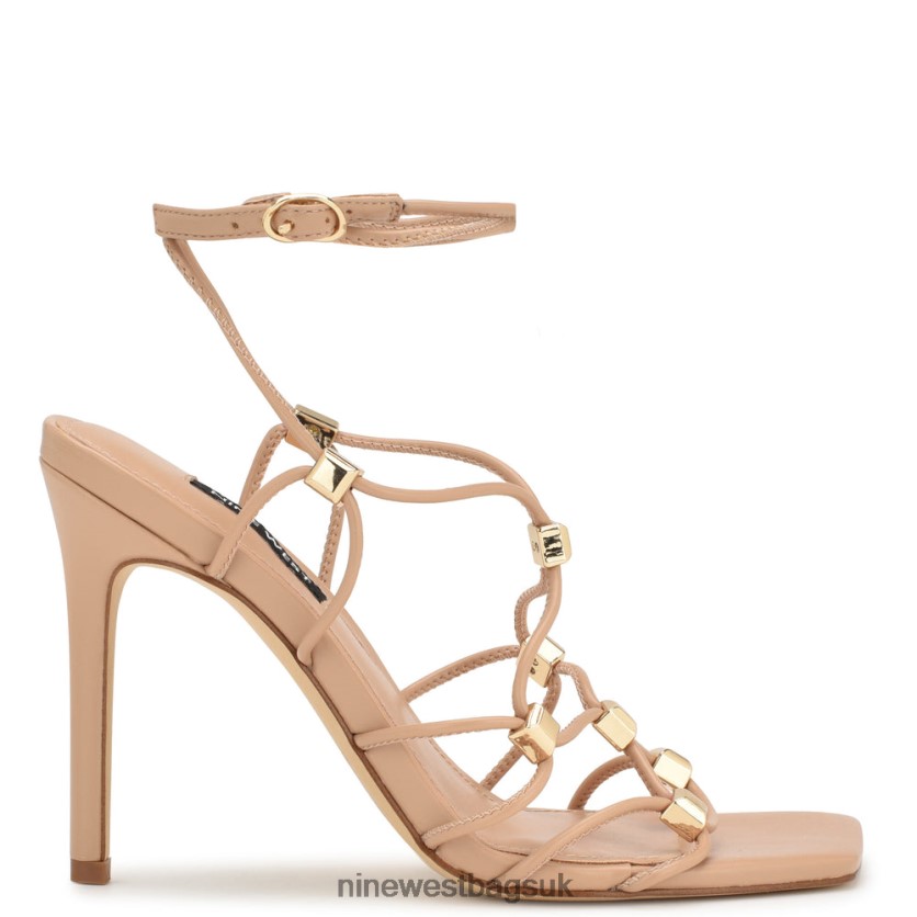 Nine West Tenor Ankle Wrap Heeled Sandals RFX40B251 - Nine West UK Sale Warm Blush