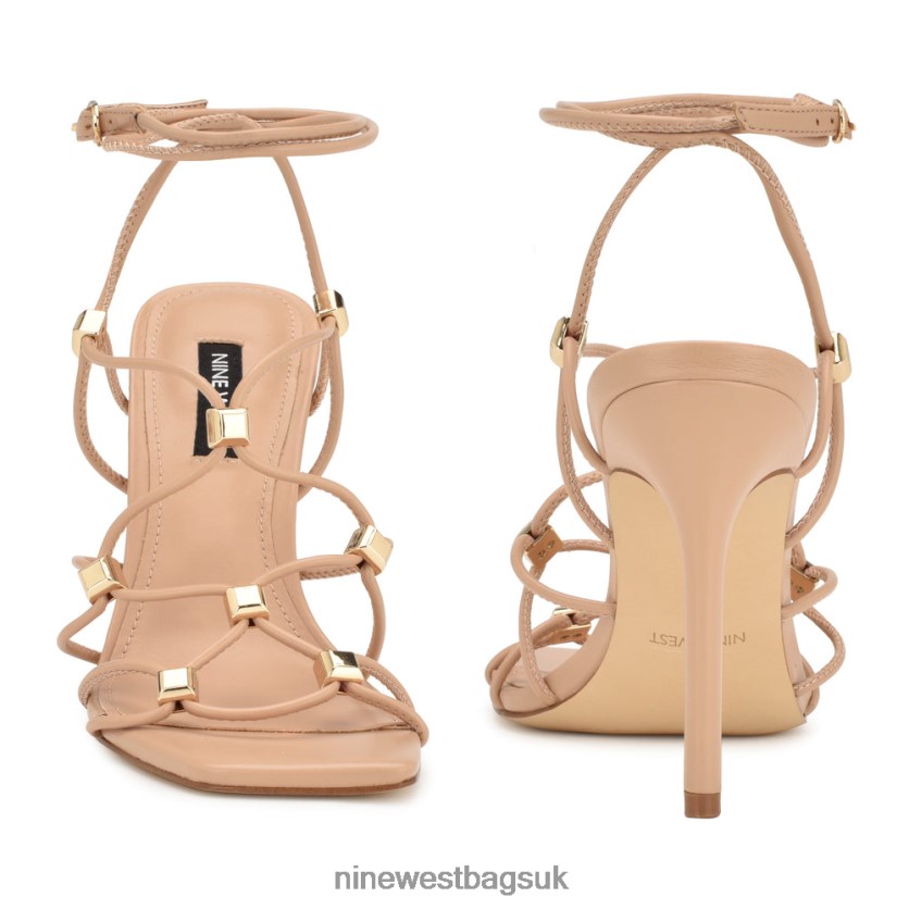 Nine West Tenor Ankle Wrap Heeled Sandals RFX40B251 - Nine West UK Sale Warm Blush