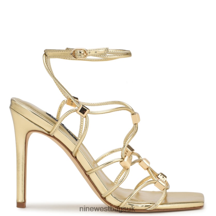 Nine West Tenor Ankle Wrap Heeled Sandals RFX40B252 - Nine West Bags UK Platino