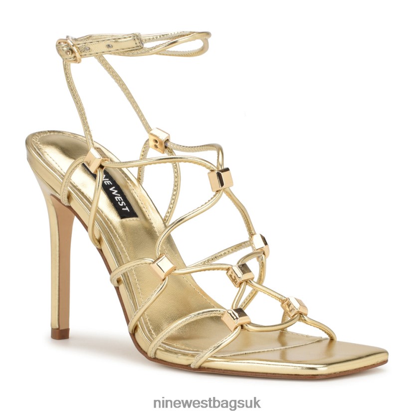 Nine West Tenor Ankle Wrap Heeled Sandals RFX40B252 - Nine West Bags UK Platino