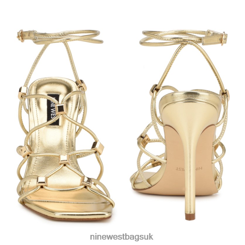 Nine West Tenor Ankle Wrap Heeled Sandals RFX40B252 - Nine West Bags UK Platino