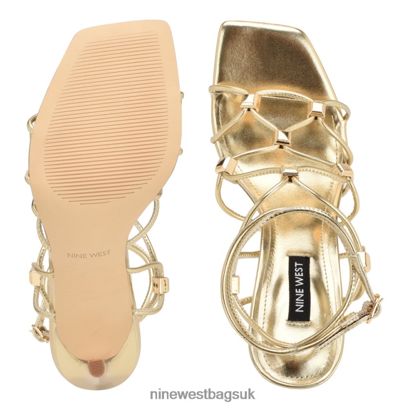 Nine West Tenor Ankle Wrap Heeled Sandals RFX40B252 - Nine West Bags UK Platino