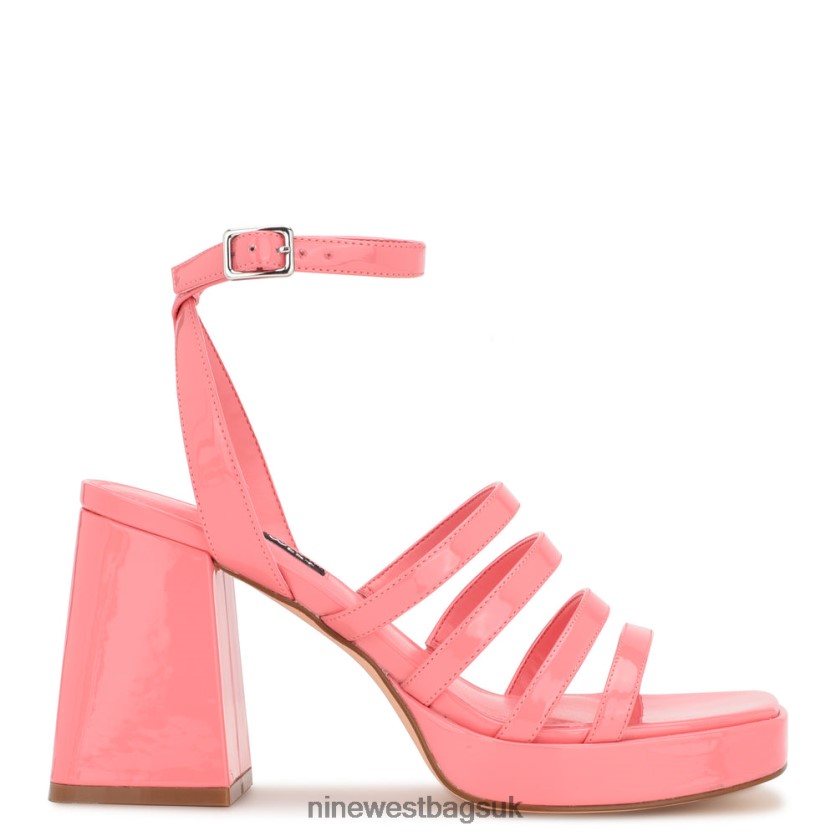Nine West Teriss Strappy Platform Sandals RFX40B280 - Nine West Bags UK Pink Rose Patent