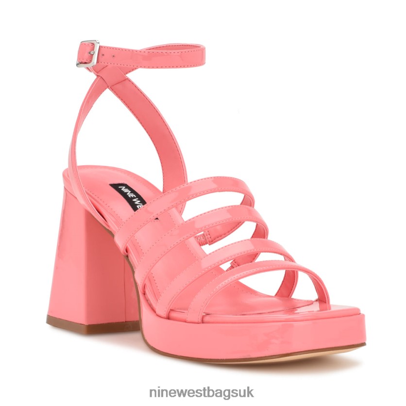 Nine West Teriss Strappy Platform Sandals RFX40B280 - Nine West Bags UK Pink Rose Patent