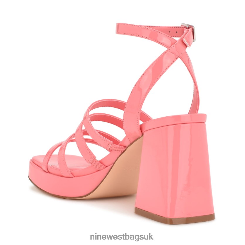 Nine West Teriss Strappy Platform Sandals RFX40B280 - Nine West Bags UK Pink Rose Patent