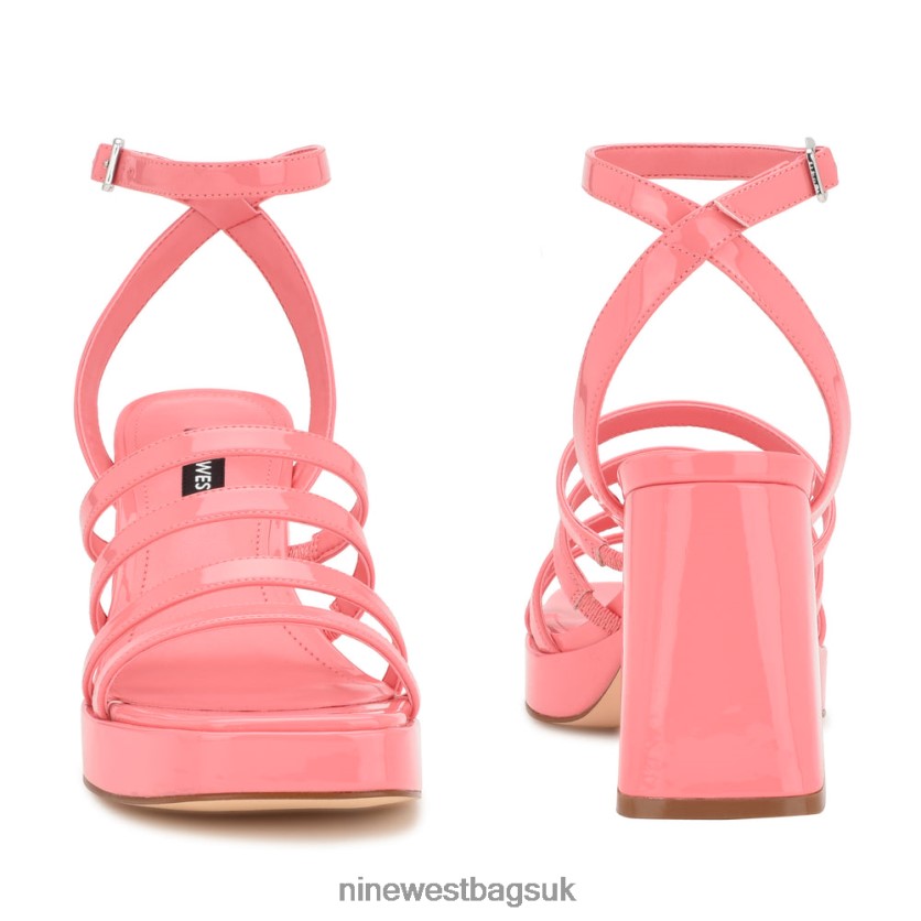 Nine West Teriss Strappy Platform Sandals RFX40B280 - Nine West Bags UK Pink Rose Patent