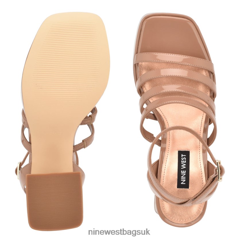 Nine West Teriss Strappy Platform Sandals RFX40B281 - Nine West UK Clay Patent